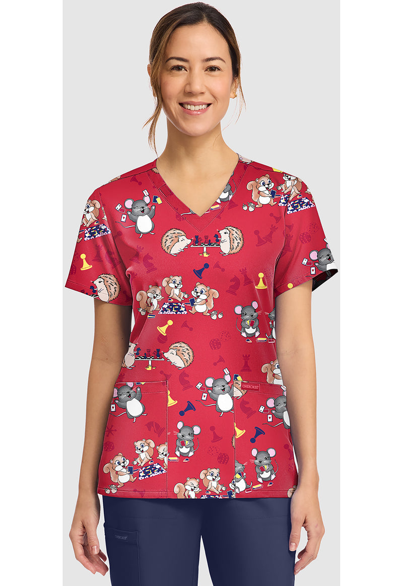 GAME NIGHT - Women's Print V-Neck Top