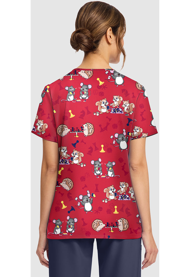 GAME NIGHT - Women's Print V-Neck Top (Back)