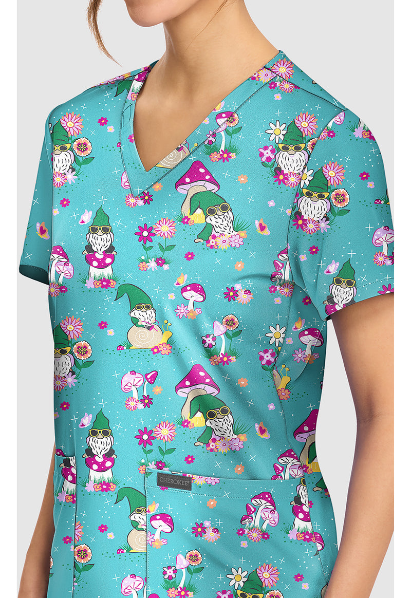 Gnomes At Home - Women's Print V-Neck Top (View 2)