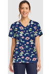 GROOVY GALAXY - Women's Print V-Neck Top