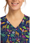 JUNGLE JIVE - Women's Print V-Neck Top (View 2)
