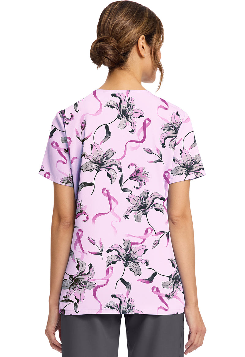 LOVING LILIES - Women's Print V-Neck Top (Back)