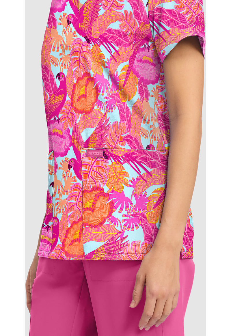 Macaw Mania - Women's Print V-Neck Top (View 3)