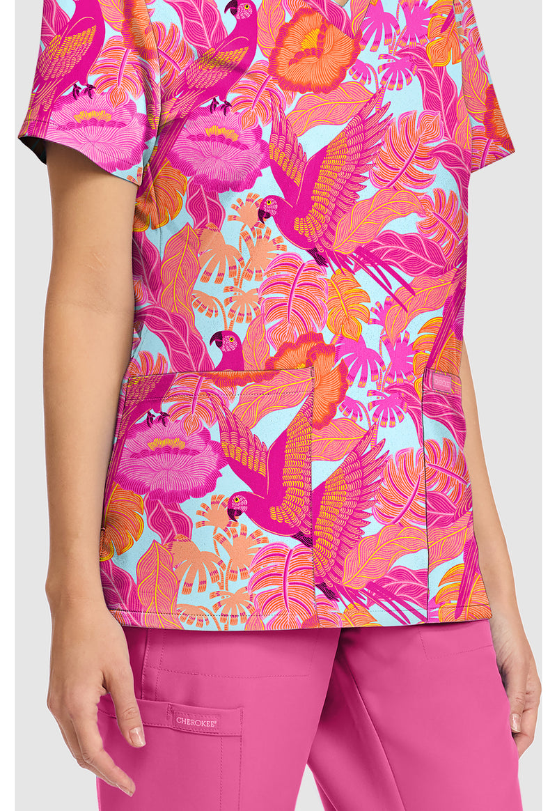 Macaw Mania - Women's Print V-Neck Top (View 4)