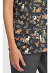 GRATEFUL FOR DOG - Women's Print V-Neck Top (View 3)