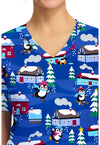 PENGUINS PLAYING - Women's Print V-Neck Top (View 2)