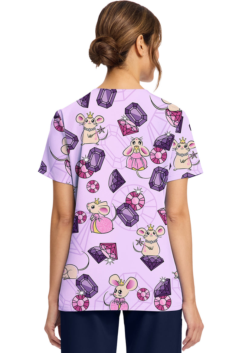 PRINCESS MOUSE - Women's Print V-Neck Top (Back)