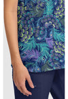 PRETTY PEACOCK - Women's Print V-Neck Top (View 3)