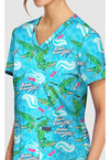 Smile Crocodile - Women's Print V-Neck Top (View 2)