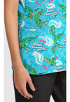 Smile Crocodile - Women's Print V-Neck Top (View 3)