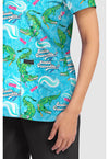 Smile Crocodile - Women's Print V-Neck Top (View 4)