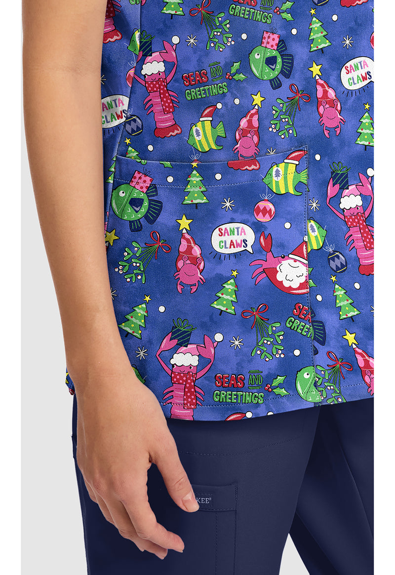 SANTA CLAWS - Women's Print V-Neck Top (View 3)