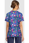 SANTA CLAWS - Women's Print V-Neck Top (Back)