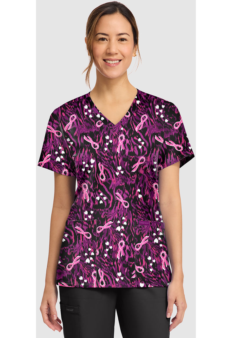 UNTAMED CARE - Women's Print V-Neck Top