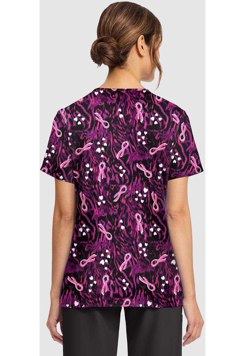 UNTAMED CARE - Women's Print V-Neck Top (Back)