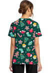 WAITING FOR SANTA - Women's Print V-Neck Top (Back)