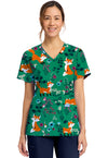 WILD FOX - Women's Print V-Neck Top
