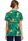 WILD FOX - Women's Print V-Neck Top (Back)