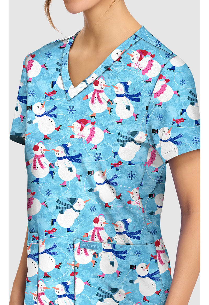 WINTER WONDERLAND - Women's Print V-Neck Top (View 2)