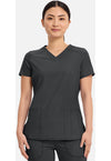 Black - Cherokee IN Infinity Women Scrub Top - Front View