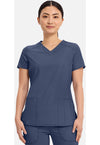 Navy - Cherokee IN Infinity Women Scrub Top - Front View