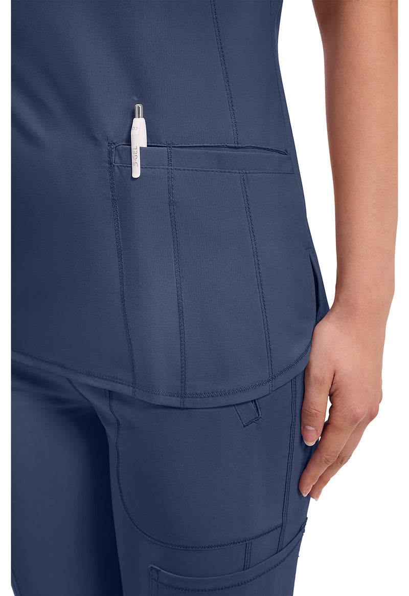 Navy - Women's V-Neck Scrub Top (View 4)
