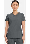 Pewter - Cherokee IN Infinity Women Scrub Top - Front View
