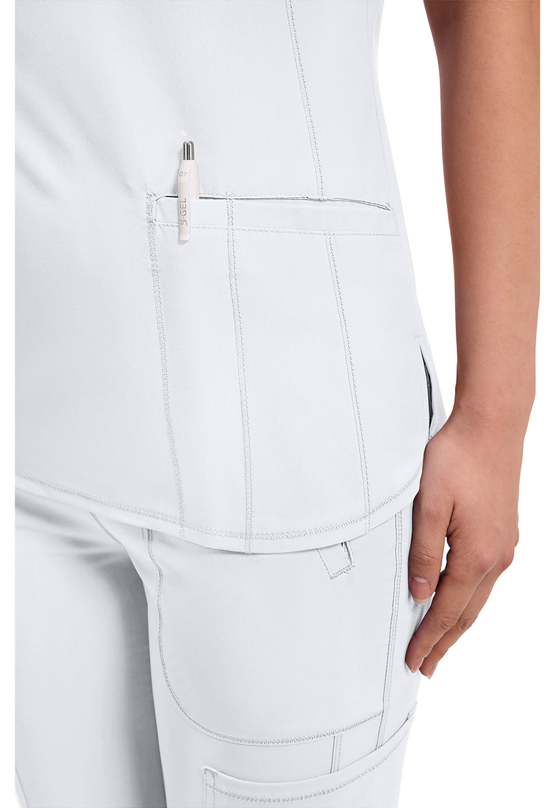 White - Women's V-Neck Scrub Top (View 4)