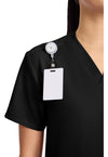 Black - V-Neck No Pocket Top (View 2)