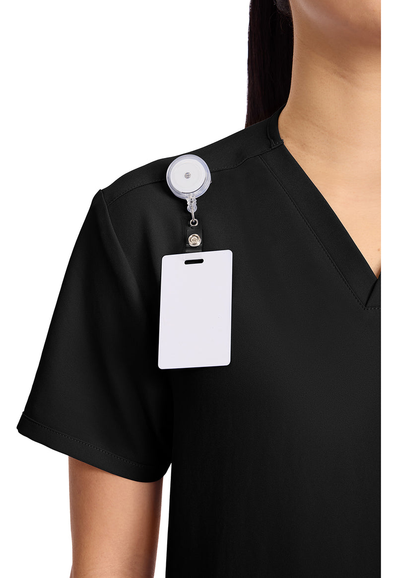 Black - V-Neck No Pocket Top (View 2)