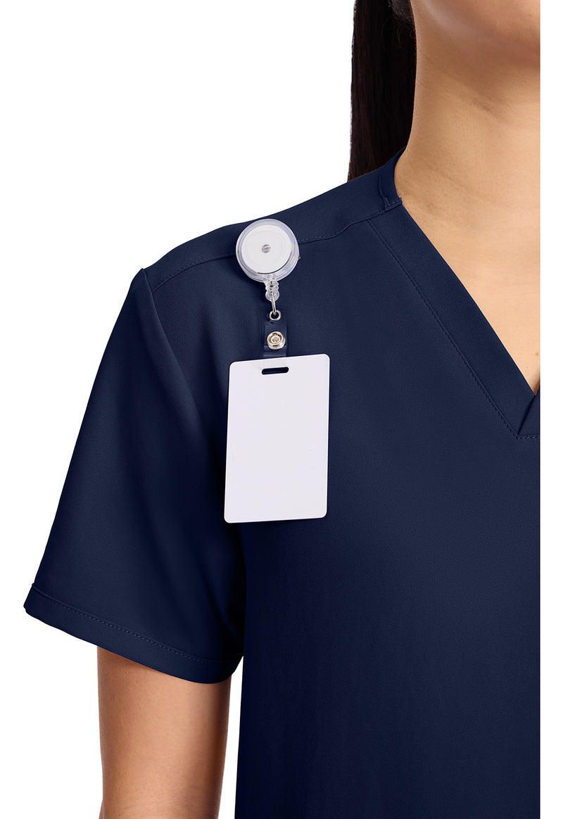 Navy - V-Neck No Pocket Top (View 2)