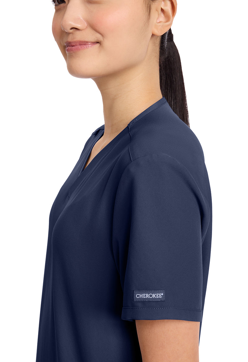 Navy - V-Neck No Pocket Top (View 3)
