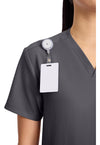 Pewter - V-Neck No Pocket Top (View 2)