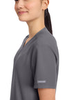 Pewter - V-Neck No Pocket Top (View 3)