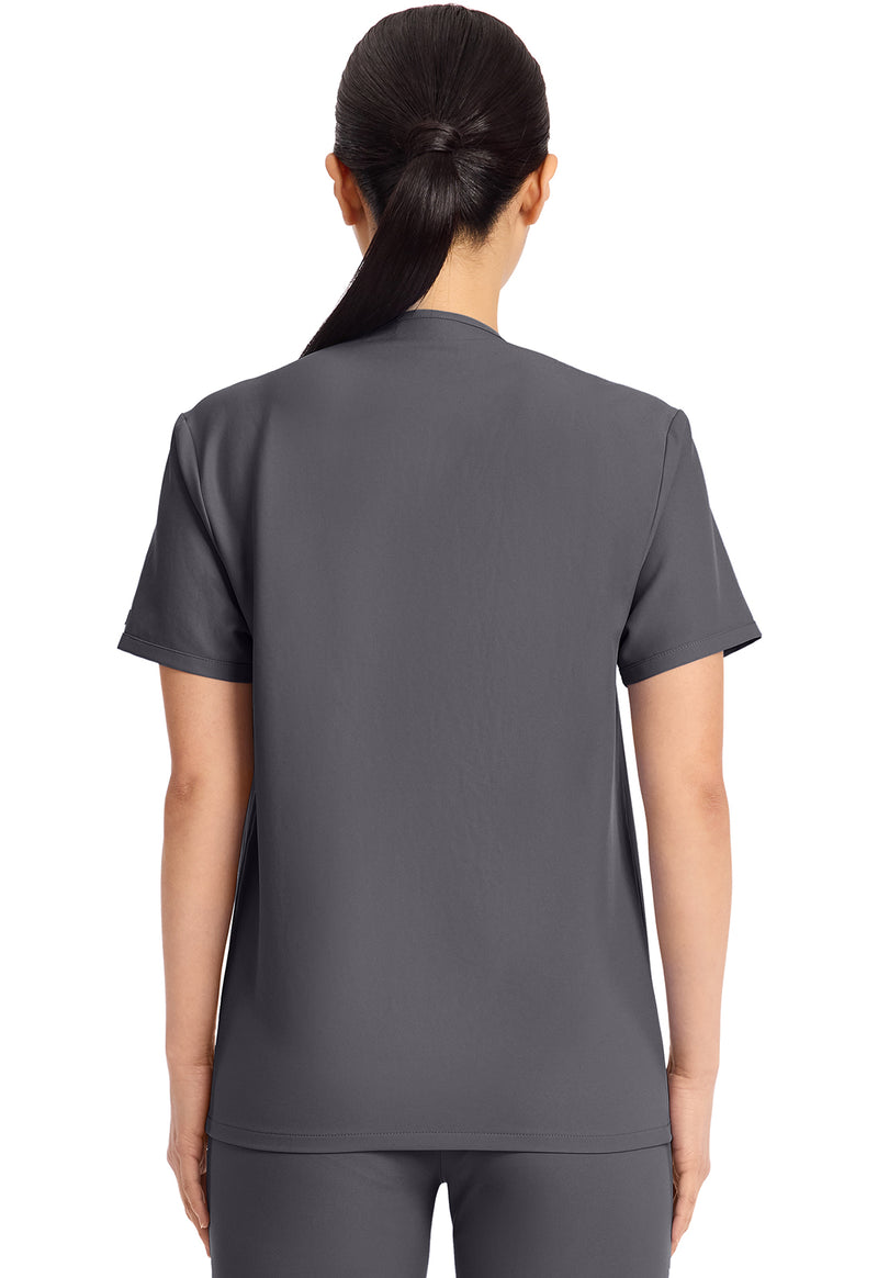 Pewter - V-Neck No Pocket Top (Back)