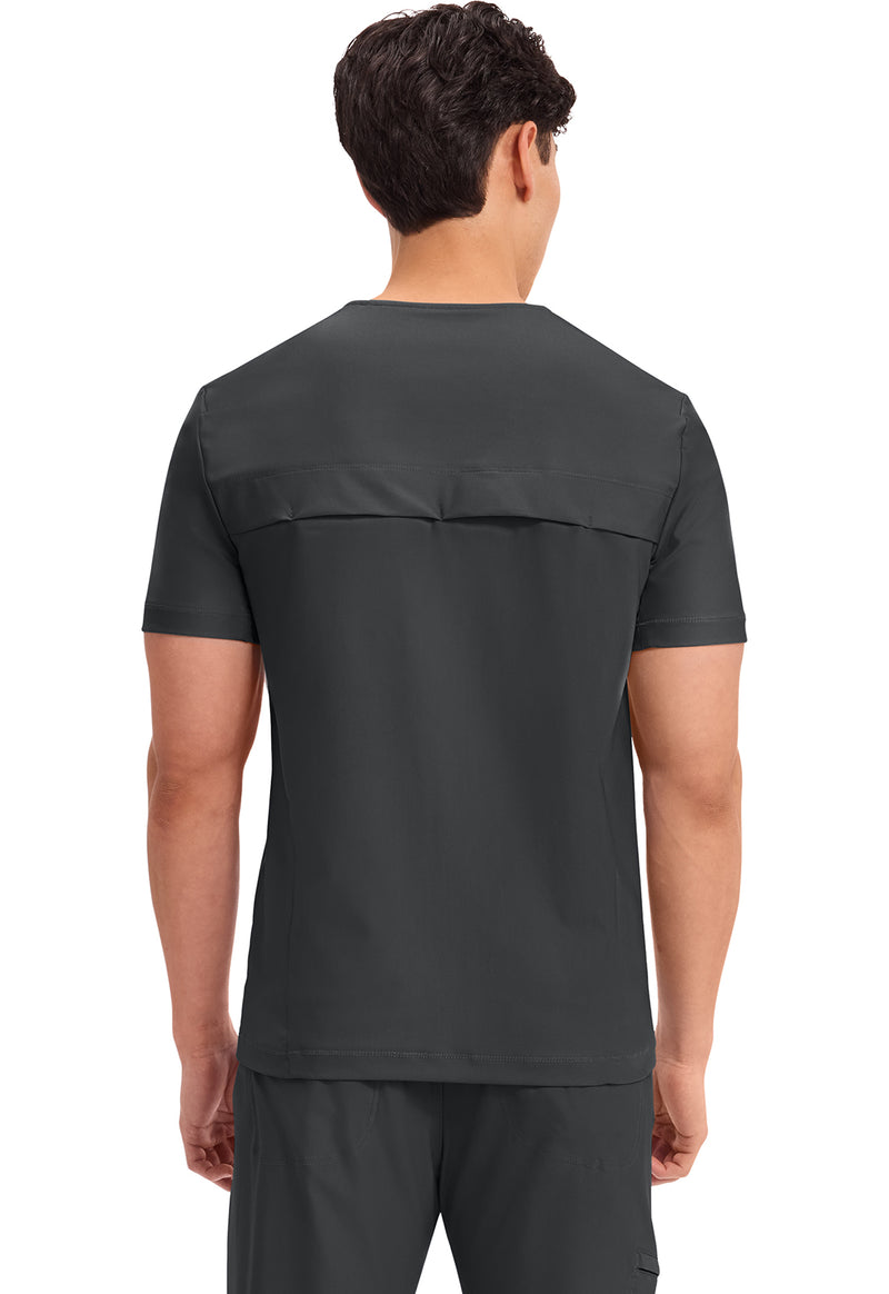 Black - Men's Tuckable V-Neck Top (Back)