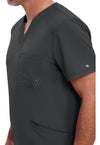 Black - Men's V-Neck Scrub Top (View 2)