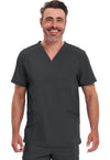 Black - Cherokee IN Infinity Men Scrub Top - Front View