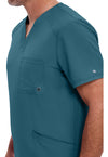 Caribbean Blue - Men's V-Neck Scrub Top (View 2)