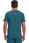 Caribbean Blue - Cherokee IN Infinity Men Scrub Top - Back View
