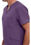 Eggplant - Men's V-Neck Scrub Top (View 2)