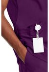 Eggplant - Men's V-Neck Scrub Top (View 3)