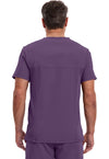 Eggplant - Cherokee IN Infinity Men Scrub Top - Back View