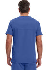 Galaxy Blue - Cherokee IN Infinity Men Scrub Top - Back View