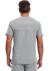 Grey - Cherokee IN Infinity Men Scrub Top - Back View