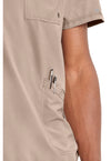 Khaki - Men's V-Neck Scrub Top (View 3)