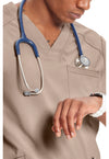 Khaki - Men's V-Neck Scrub Top (View 4)