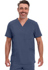 Navy - Cherokee IN Infinity Men Scrub Top - Front View