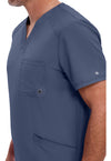 Navy - Men's V-Neck Scrub Top (View 2)