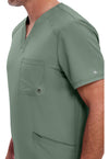 Olive - Men's V-Neck Scrub Top (View 2)